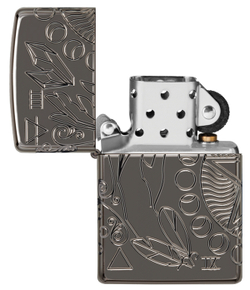 Зажигалка Zippo Armor® Wicca Design с покрытием Black Ice®, латунь/сталь, чёрная, 38x13x57 мм