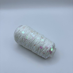 Королевские пайетки на хлопке (98% хлопок, 2% пайетки), белый , 50 г/150 м, Китай