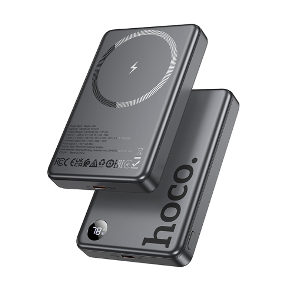 Портативный аккумулятор Hoco Q34, Clever, 10000mAh, PD20W, QC3.0, QI, Серый
