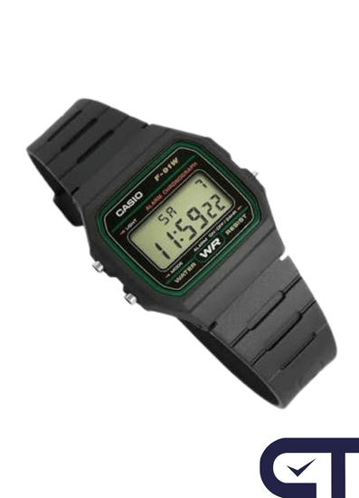 Casio F-91W-3 — мужские цифровые часы с секундомером и будильником
