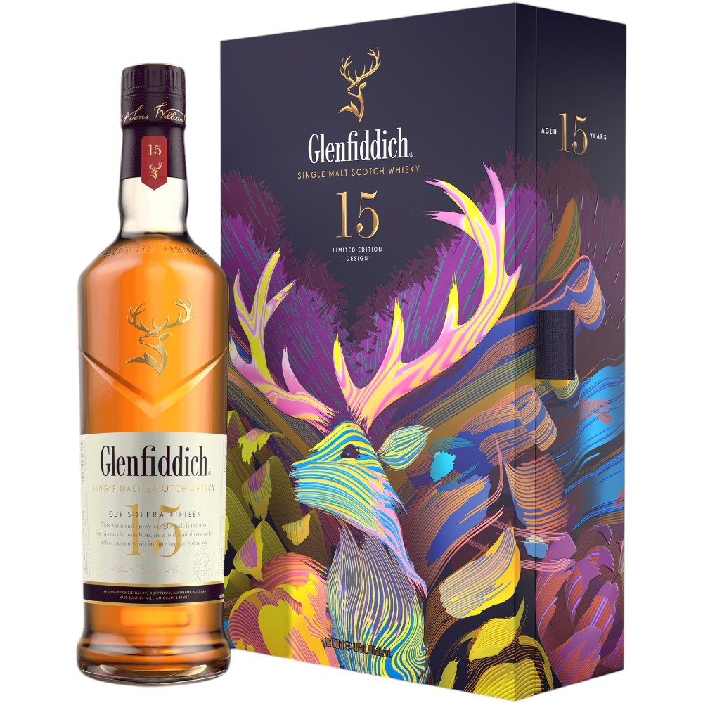 Виски Glenfiddich 15 Y.O. 0,7 л. В подарочной упаковке с флягой