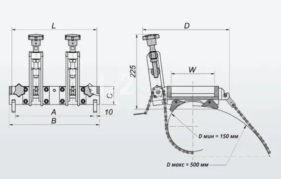 Приспособление для крепления на трубах DMP 0501 (ПКТ-501)