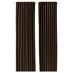 IKEA SANELA  (ИКЕА САНЕЛА)  -  Штора, 2 шт. - тёмно-коричневый/на шторной ленте 140x300 см