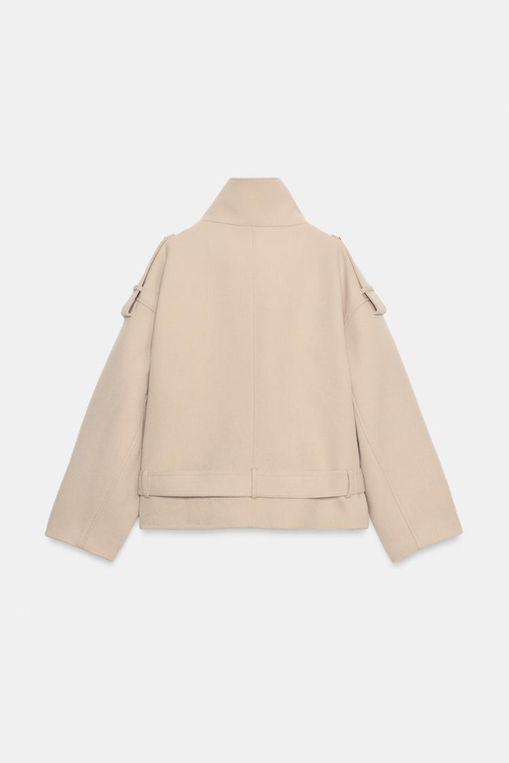 ZARA КОРОТКО ПАЛЬТО С ПОЯСОМ, ЭКРЮ