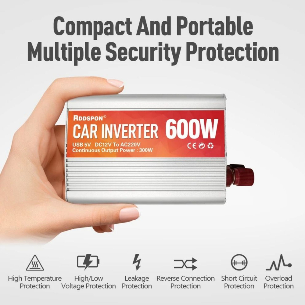 Инвертор 12V-220V 600W RDDSPON модифицированная синусоида
