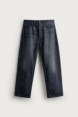ZARA ДЖИНСЫ RELAXED FIT, СЕРО-СИНИЙ