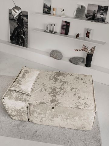 Бескаркасное кресло Topos, велюр мрамор, 100х100
