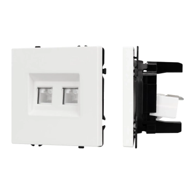 Механизм сдвоенной компьютерной розетки SCT-NOBE-MPC2-SFPL-WH (RJ-45, CAT6) (Arlight, -)