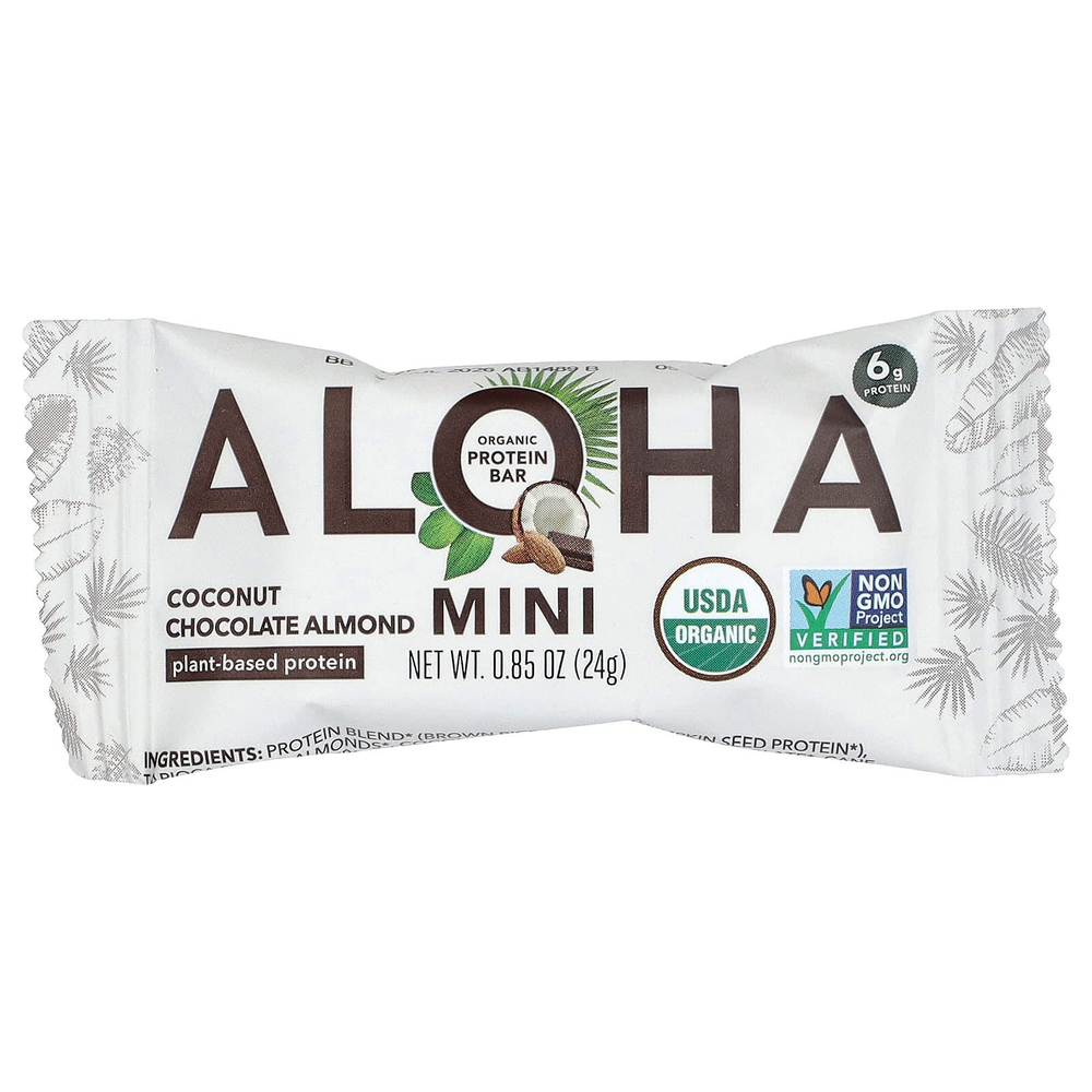 Aloha, Organic Protein Mini Bars, Coconut Chocolate Almond, 20 Bars, 0.85 oz (24 g) Each