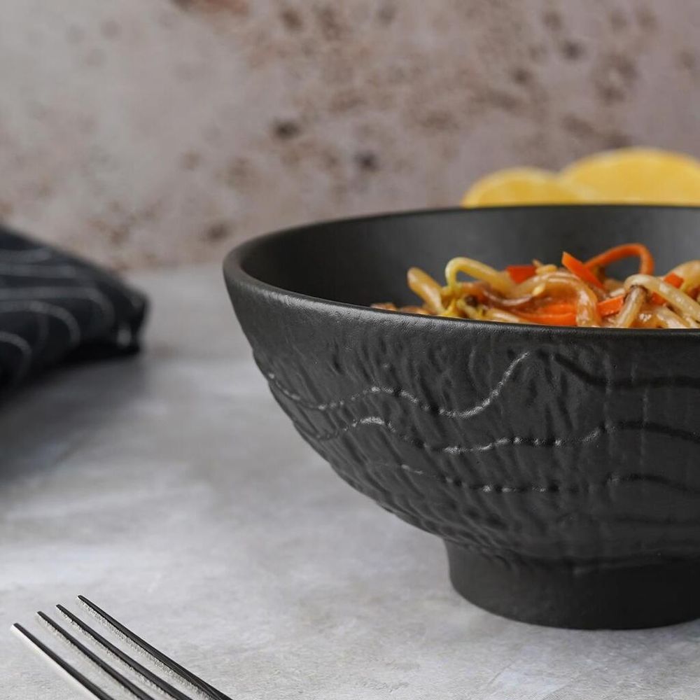 Салатник 300 мл d 13 см h6 см емкость для закусок Black Raw Wood P.L. Proff Cuisine [6]