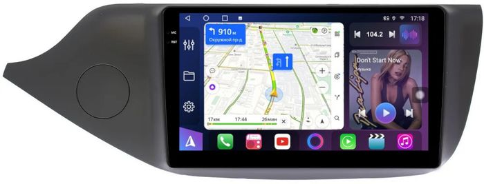 Магнитола для KIA Ceed 2 2012-2018 (рамка матовая) - FarCar S400-TS18 монитор 9.5" QLED на Android 14, CarPlay, 4G SIM-слот