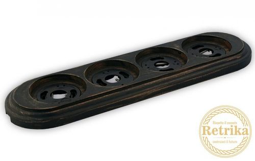 Рамка четверная "Состаренный черный" Retrika RD-04025 / 4-х постовая