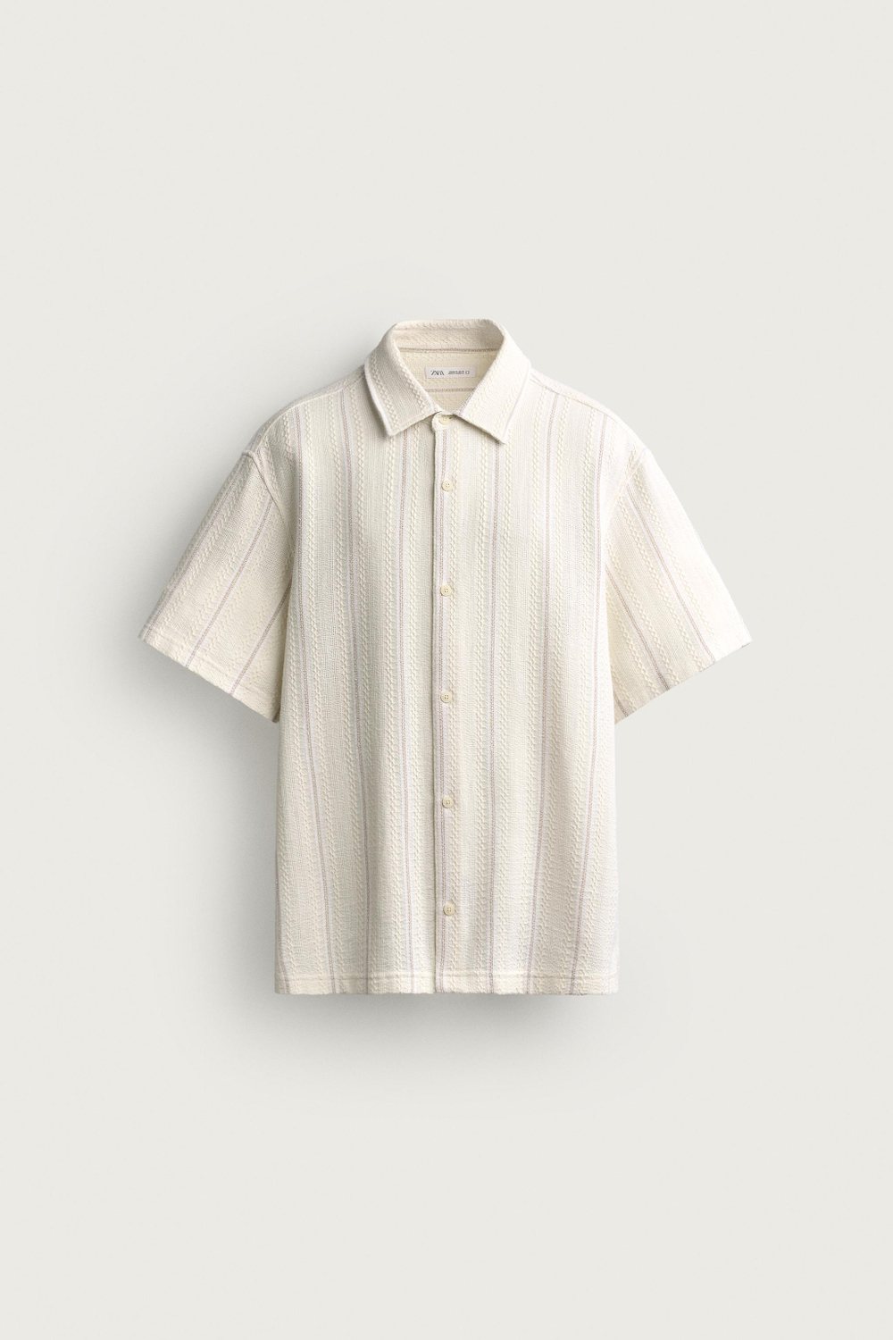 РУБАШКА REGULAR FIT ИЗ РЕЛЬЕФНОЙ ТКАНИ — ZARA · 4187/353