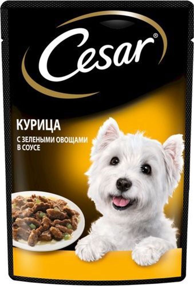 Паучи Cesar для собак из курицы с зелеными овощами пауч 85 г Паучи Cesar для собак из курицы с зелеными овощами пауч 85 г