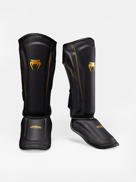 Щитки Venum Impact Streamline Black/Gold