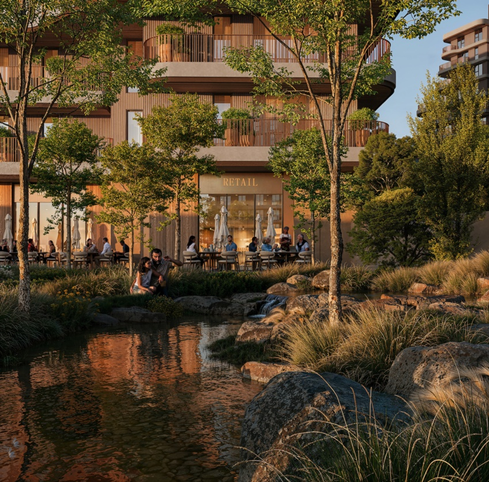 ЖК "THE WILDS RESIDENCES", ОАЭ, Дубай . Современная жизнь переплетается с нетронутой природой среди зелени, журчащих ручьев и живописных парков