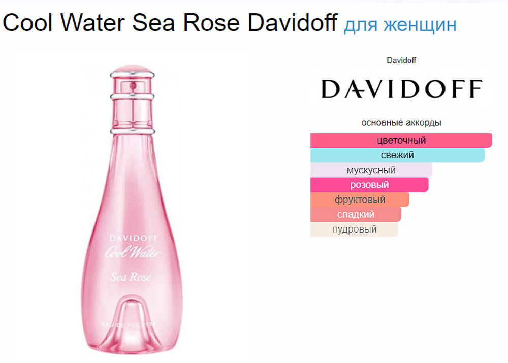 Cool Water Sea Rose Davidoff 100 ml (duty free парфюмерия)