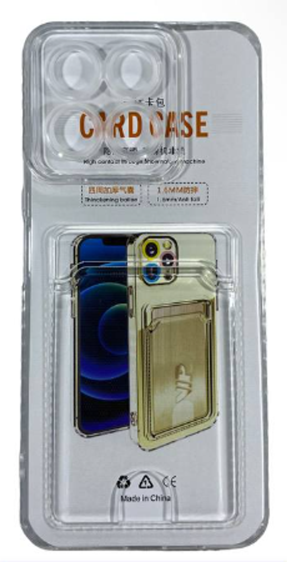 Чехол-накладка силикон с карманом под карту Huawei Honor X8A прозрачный