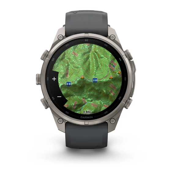 Умные часы Garmin Fenix 9 PRO, 47 мм, AMOLED, Sapphire Titanium with Graphite/Black Silicone Band