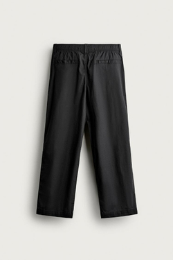 ZARA БРЮКИ RELAXED FIT СО СКЛАДКАМИ, ЧЕРНЫЙ