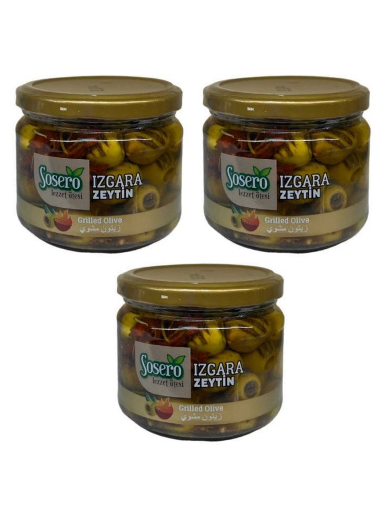 Оливки зеленые Sosero на гриле, 290 г, 3 шт
