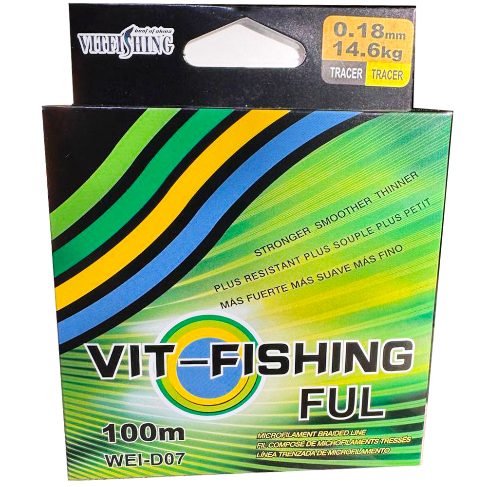 Шнур плетеный для рыбалки Vitfishing (честные 100 мет) 0.25 (уп/10шт)