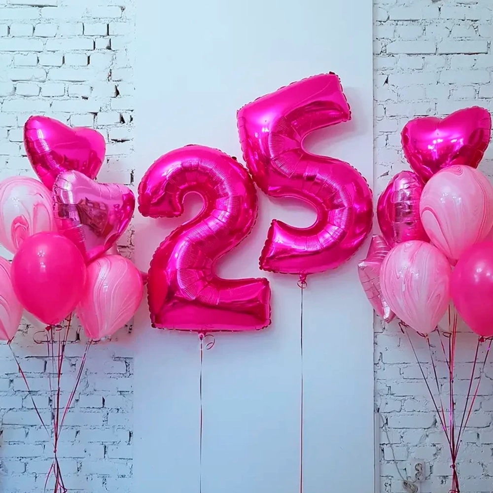 Ярко-розовый фонтан для девушки на 25-летие