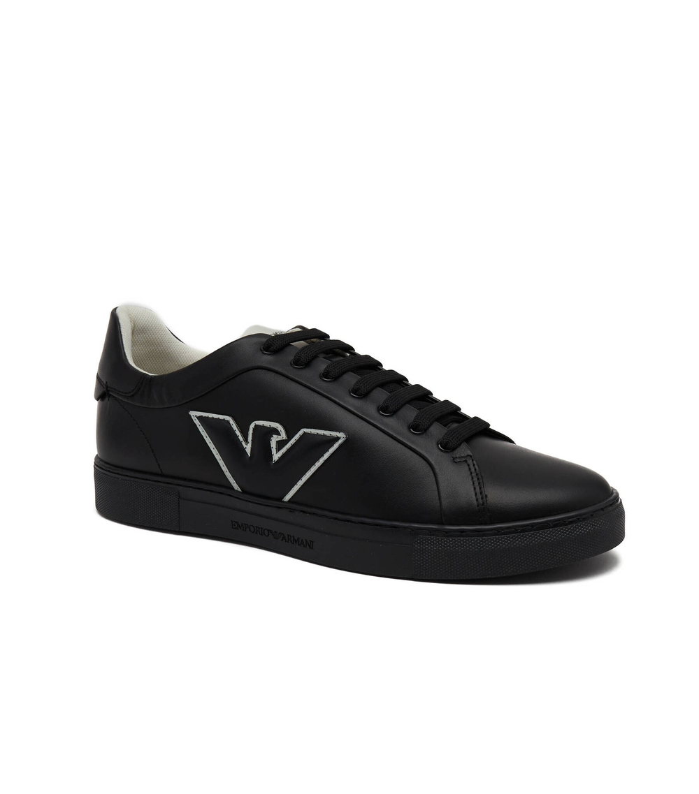 Кожаные кроссовки Emporio Armani - черный(X4X598 XN633)