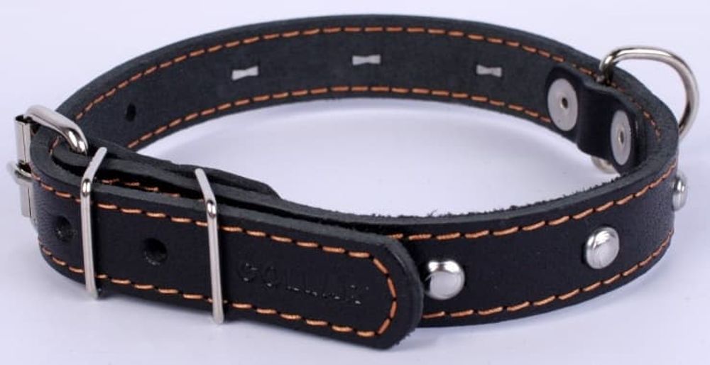 Ошейник одинарный с украшением, черный (ширина 20мм, длина 32-40см) Collar Ошейник одинарный с украшением, черный (ширина 20мм, длина 32-40см) Collar