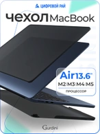 Чехол накладка Gurdini Ultra Slim Case для Macbook Air 13.6" M2 2022 (A2681) Transparent Sand Black
