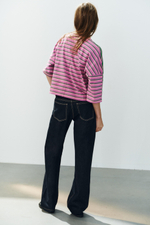 ФУТБОЛКА OVERSIZE В ПОЛОСКУ С НАДПИСЬЮ — ZARA