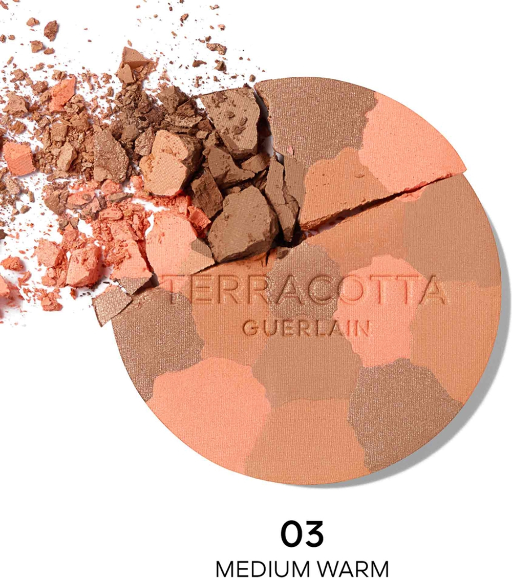 GUERLAIN Terracotta Light - Розово-светящий бронзирующий порошок, который можно наполнить оттенок 03 Medium Warm, 10 g
