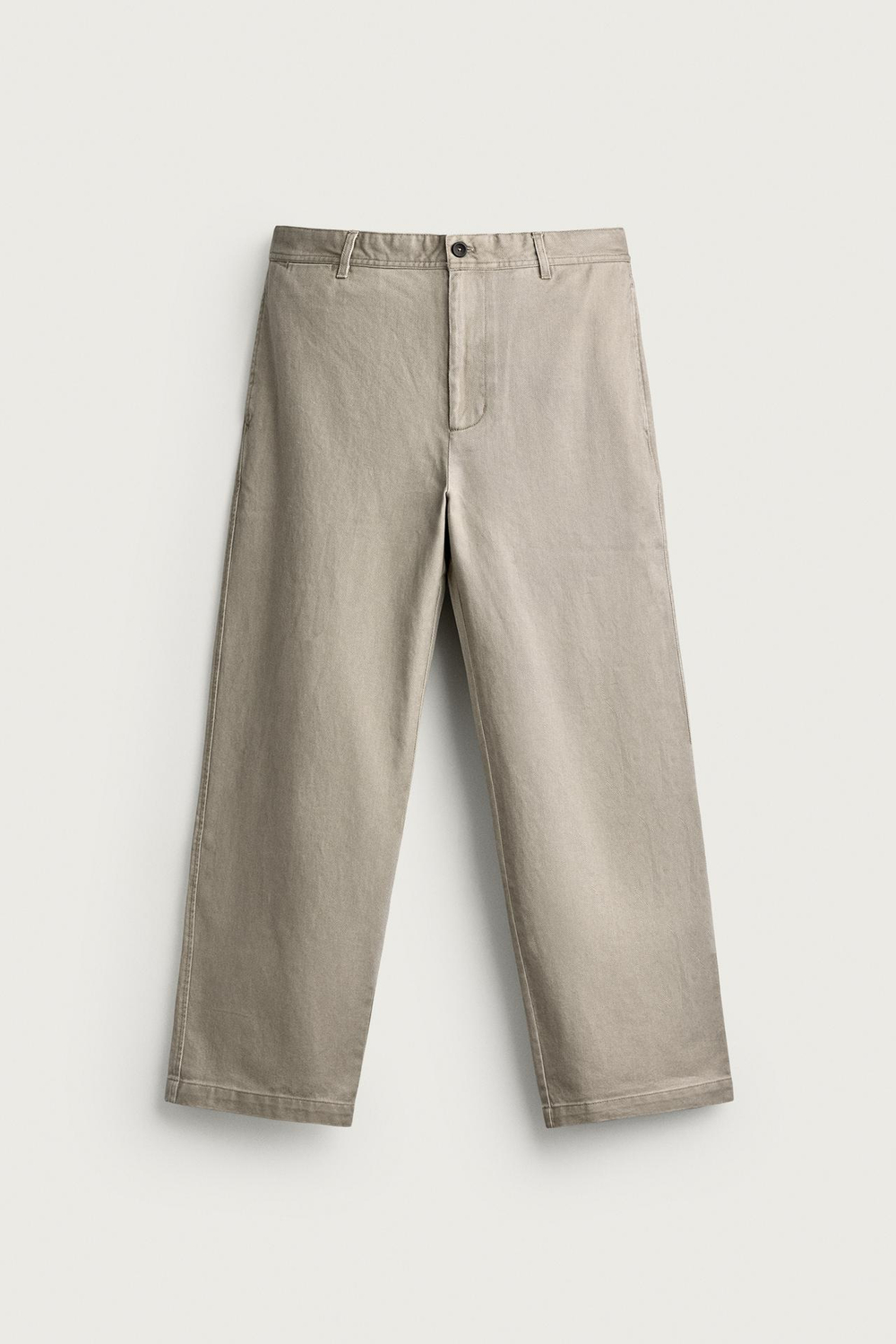 ZARA БРЮКИ ЧИНОС STRAIGHT FIT, КАМЕННО-СЕРЫЙ