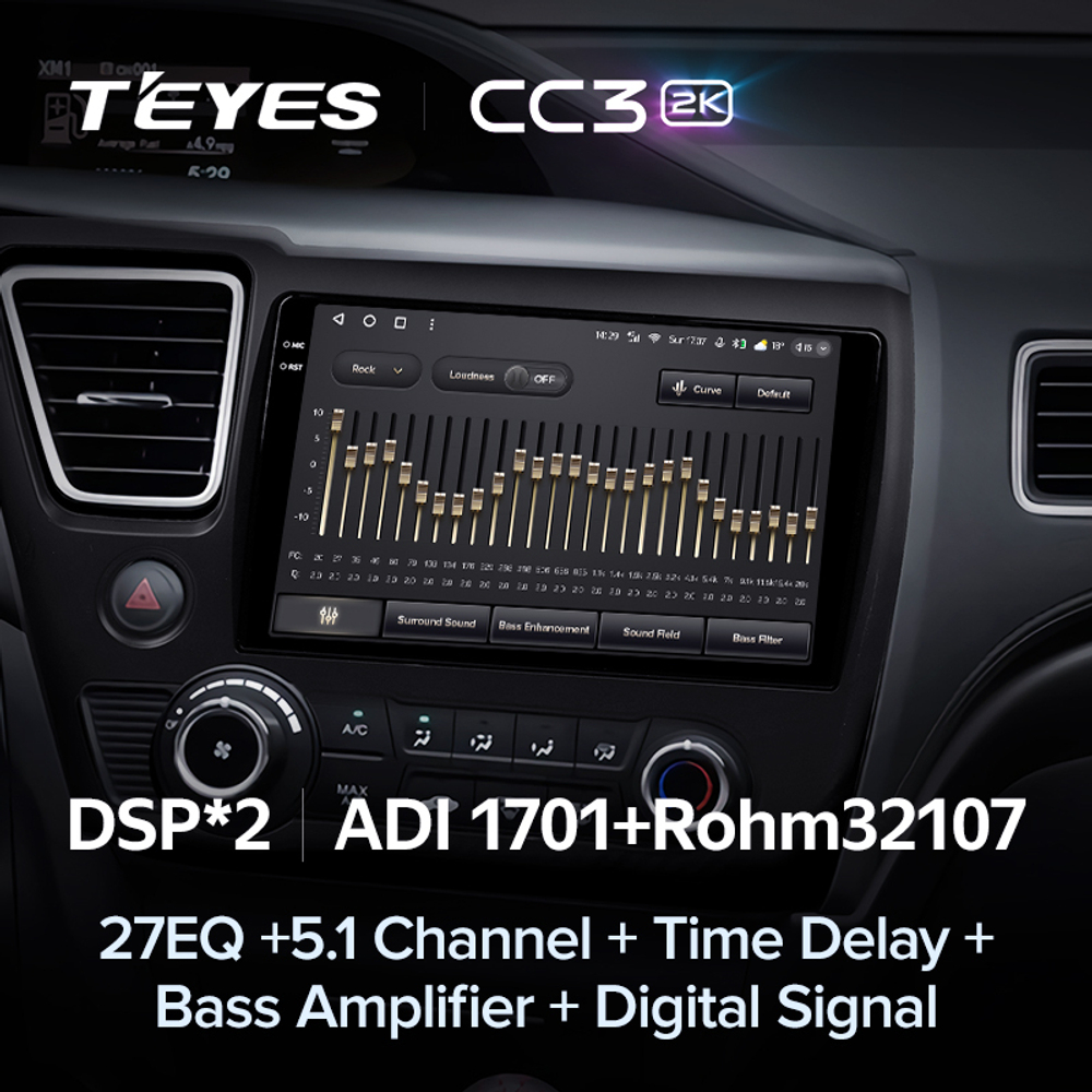 Teyes CC3 2K 9"для Honda Civic 9 2013-2016