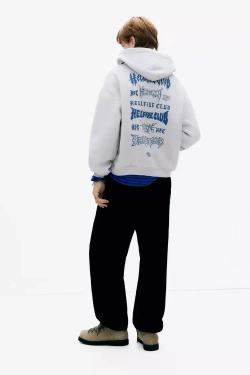 PULL&BEAR Толстовка с капюшоном HFC "Stranger Things", серый меланж