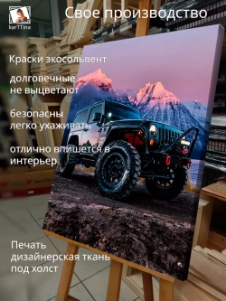 Интерьерная картина "Jeep Wrangler", 50х70см 1шт.