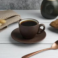 Кофейная пара 100 мл d 6,3 см h5,2 см White Matt New Brown Taiga P.L. Proff Cuisine [8]