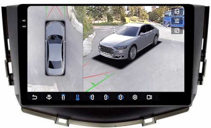 Магнитола для Lifan X60 2012-2016 - FarCar BX198M-360 монитор 9.5" 2K QLED на Android 13, Быстрая, CarPlay, 4G SIM-слот, 4 камеры в комплекте