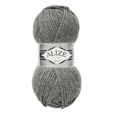 Пряжа Alize (Ализе) Superlana Maxi / уп.5 мот. по 100 г, 100м, 182 средне-серый A