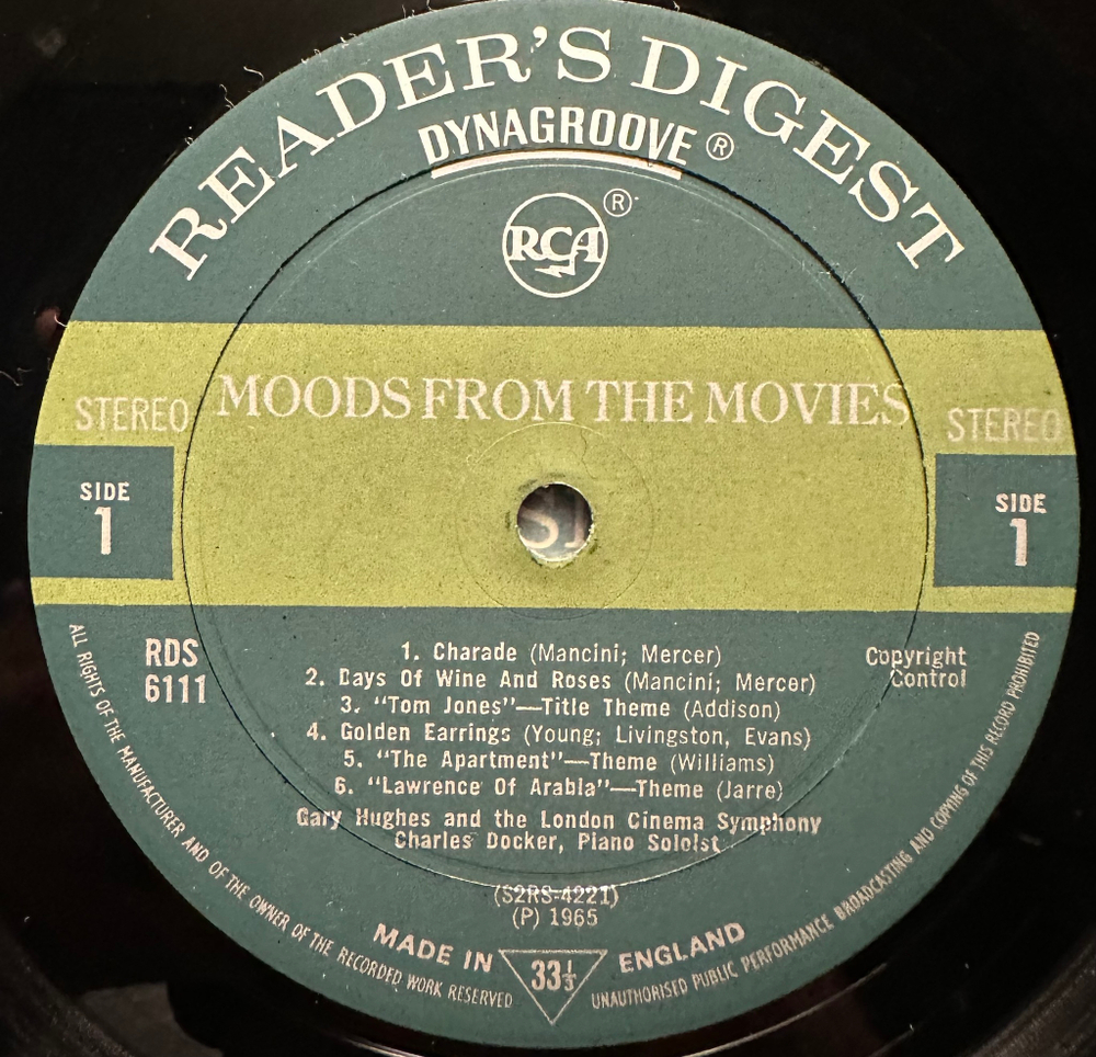 The London Cinema Symphony Orchestra, Gary Hughes - Moods From The Movies (Англия 1965г.)