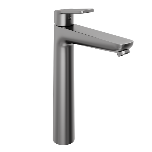 Смеситель для раковины Abelsberg Lineara UNF23509GM высокий, космическая сталь