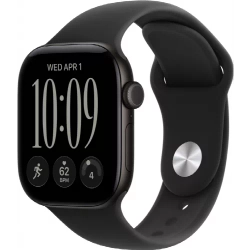 Apple Watch S12 42 mm Black Aluminum Case | Black Sport Band, M/L