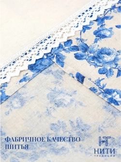 Штора кафе 145х68 см "Гжель"