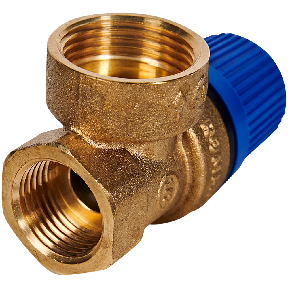 Клапан предохранительный ROMMER - 1/2", сброс 3/4" (ВР/ВР, Tmax 110°C, 10 бар)