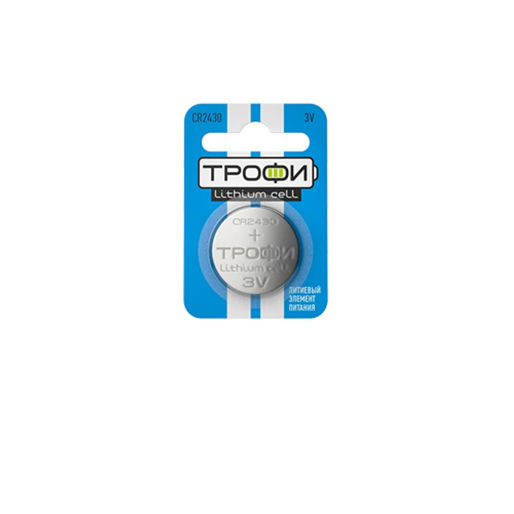 Батарейки Трофи CR2430-1BL ENERGY POWER Lithium | Батарейки Литиевые