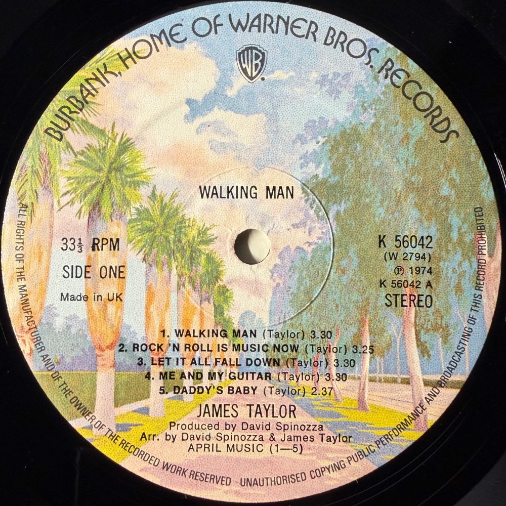 James Taylor ‎– Walking Man (Англия 1974г.)