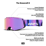 Горнолыжная маска 100% Snowcraft S / White / Hiper Purple Mirror Lens / на узкое лицо