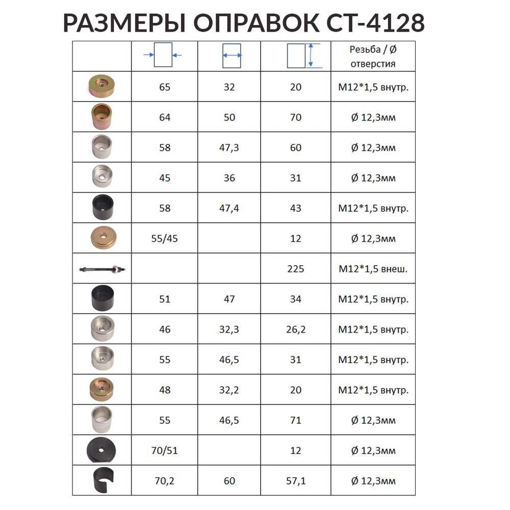 Съемник  для замены сайлентблоков BMW Car-Tool CT-4128