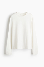 Хлопковый топ с длинными рукавами — прямой крой - H&M