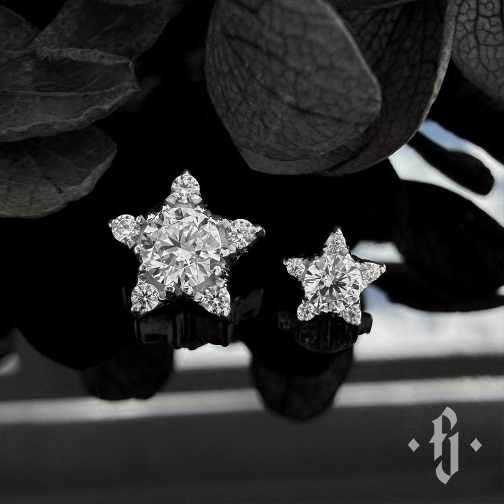 Накрутка "Crystal Star" - Белое золото - White CZ